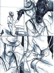 En side fra Villadsens cowboytegneserie